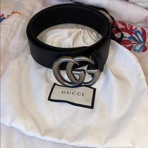 Black Gucci Belt. Wide leather